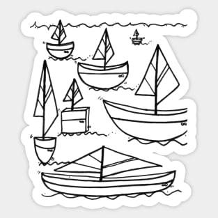 Describing Sailboats Doodle Sticker